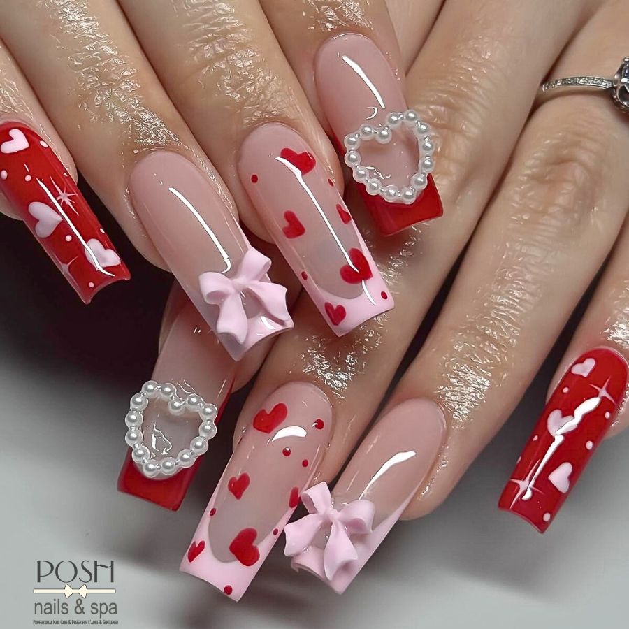 Valentine Nail Designs That Make Hearts Melt | Posh Nails & Spa Haslet TX